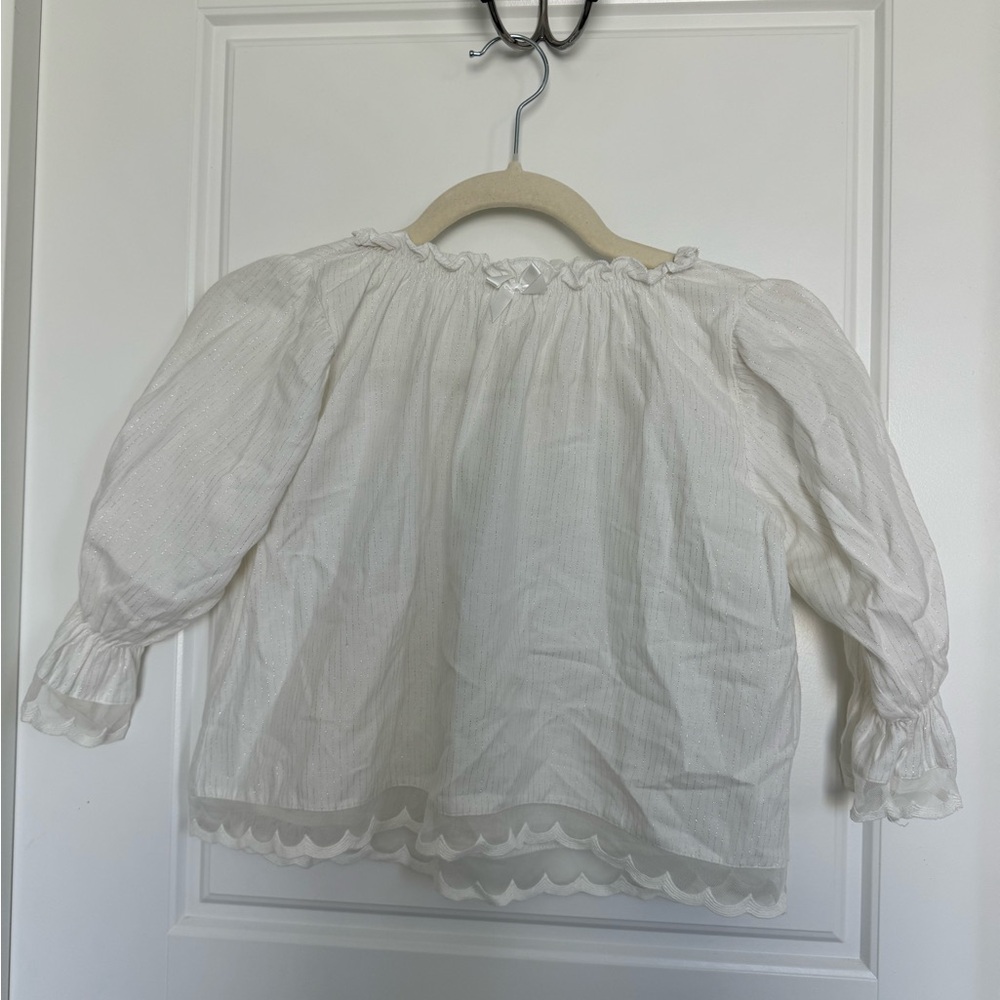 AMIKI SLEEPWEAR Girls Pajama Top Size 2 / 3 White